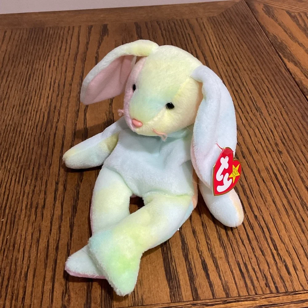 Ty HIPPIE Beanie Baby Pastel Bunny Plush Toy Easter
